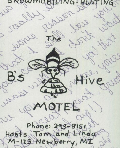 Cedar Gables Motel (Bs Hive Motel) - 1977 Newberry High Yearbook Ad (newer photo)